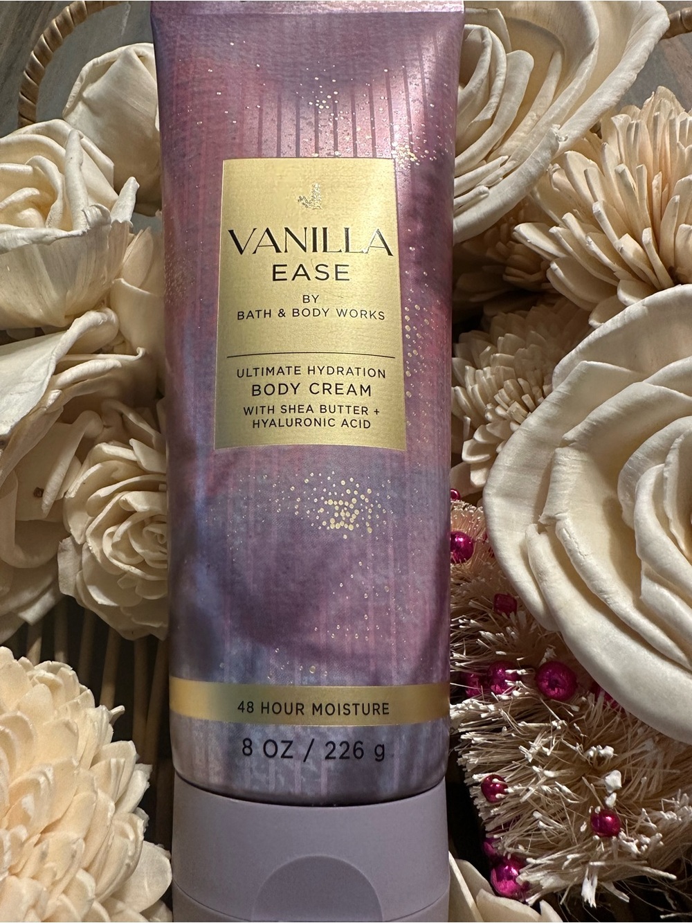 Bath & Body Works Vanilla Ease Body Cream – Purple & Gold Accents